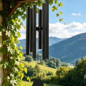 Large Outdoor Wind Chime, Deep Tone, 32" Black, Memorial Gift for Loved Ones